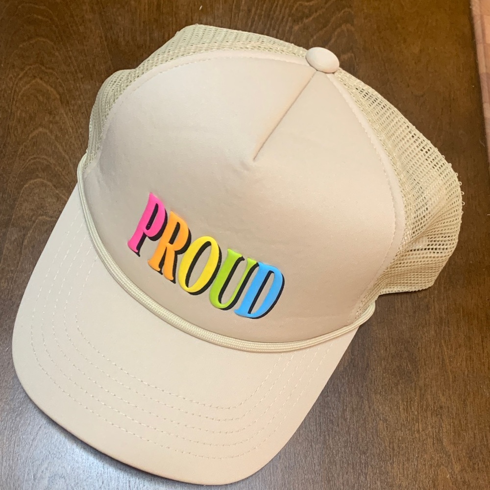 Target Pride Tan Mesh Cap with Colorful 'Proud' Design